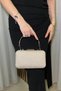 Women's Evening Clutch with Glittery Silver Accents - Stylish Evening and Party Clutch with Chain Strap - 2
