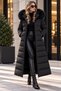 Fur Hooded Long Coat