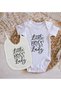 BK Kids "Little Lady" Design Baby Bodysuit and Bib Gift Set - Model 1, 6–9 Months - 2