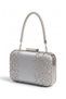 Silver Satin Crystal-Embellished with Stones, Beaded, Strappy, Chain Strap Women's Evening Clutch Bag for Weddings and Engagements - 3