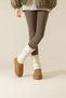 Women's Ecru Knit Leg Warmers, 44 cm, 100% Acrylic, Knitted Leg Warmers for Winter Boots and Over-Boots - 3