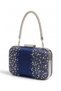 Navy Blue Satin, embellished with stones, beaded, strappy, with a chain strap for women's evening bags for weddings and engagements - 3