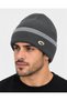 Unisex Winter Beanie with Fur-Lined Thermal Viscose Ribbed Trim - Stylish Design with Metal Accents - 4