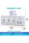 SKY-TOUCH Multi Plug Extension Socket with Night Light, 3 Way Wall Power Adapter, Electrical Outlet Extender 2 USB & 1Type-C, Universal Plug Adapter for Home, Office, Kitchen - 4