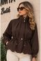 EGZOTİK ASORTİK Women's Oversized Spring Jacket with Laser-Cut Floral Hem - 5