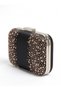 Black Satin Clutch Bag Embellished with Stones and Featuring a Metal Strappy Chain Strap for Women's Evening Wear for Weddings and Engagements - 2