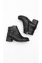 Women's Black Leather Zipper-Closure Comfortable Winter Non-Slip Sole Women's Combat Boots - 5