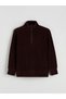 TWO MT SHOP QUALITY LCW EVERYDAY Plum Mock Neck Corded Fabric Women's Sweatshirt - 5