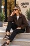 EGZOTİK ASORTİK Women's Plaid Lined Bomber Spring Jacket - 3