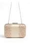 Ecru Satin Clutch Bag with Chain Strap and Stones for Weddings and Engagement Parties - 5