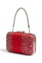 Red Satin, Embellished with Stones, Beaded, Strappy, Chain Strap, Women's Evening Clutch Bag for Weddings and Engagements - 3
