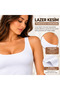 Women's White Cotton Laser Cut Tank Top—Non-Marking, Stretchy Tank Top - 2