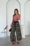 Camouflage Oversized Pants with Ruched Legs