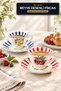 Set of 2 Coffee Cups: 80 cc Striped Patterned Turkish Coffee Cups