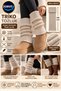 Women's Stone-Colored Knit Leg Warmers, 44 cm, 100% Acrylic, Winter Leg Warmers, Socks to Wear Over Boots and Shoes - 3