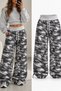 Camouflage Oversized Pants with Ruched Legs - 3