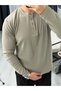 Henley-Collar Corded Fabric Sweatshirt - 2
