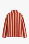 Fuchsia Block-Print Fleece Jacket with Striped Pattern - 2