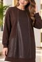 Tunic, Modest Tunic, Loose, Oversized, Relaxed Fit, with Leather Detail on the Front - 2