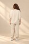Women's Wide Collar Half Sleeve Blouse Elastic Waist Pocketed Lace Trousers Lace Detailed Italian Large - 4
