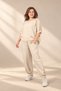 Women's Wide Collar Half Sleeve Blouse Elastic Waist Pocketed Lace Trousers Lace Detailed Italian Large