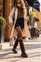 Women's Coffee-Printed Knit Leg Warmers, 44 cm, 100% Acrylic, Winter Leg Warmers, Socks to Wear Over Boots and Shoes - 2