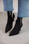 Women's Black Suede Stretch Boots - Stiletto Heel, Side-Zip Closure, Pointed Toe, 7.5 cm Heel - 2