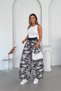 Camouflage Oversized Pants with Ruched Legs