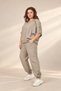 Women's Wide Collar Half Sleeve Blouse Elastic Waist Pocketed Lace Trousers Lace Detailed Italian Large - 2