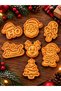 New Year's-Themed Cookie Cutter Set: 3D-Printed Plastic Santa Claus, Reindeer, Christmas Tree, Candy Cane, and Sleigh Shapes for New Year's Cakes and Cookies - 2