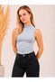 Women's Sleeveless Bodysuit, Stretch Fabric, Sleeveless Top, Light Gray - 3