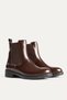 ZRK01MK06 Premium Waterproof, Laceless, Dark Brown Patent Leather Winter Boots with Non-Slip Soles - 4