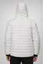 Men's Inflatable Hooded Zippered Coat Water Repellent Quilted Lined Fabric Pocketed Winter Comfortable Fit - Cream - 3