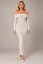 Women's Madonna Corded Fabric Collar Long-Sleeve Maxi Dress MMR1037 - 3