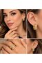 Women's Gold Stone Ring and Earring Set - 3