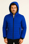Men's Puffer Jacket with Hooded Zippers, Water Repellent, Quilted Lining, Fabric Pockets, Winter Comfortable Fit - Cobalt - 2