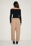 EIRANA Women's Elastic-Waist Shalwar-Style Taupe Color Pants - 7