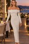 Women's Madonna Corded Fabric Collar Long-Sleeve Maxi Dress MMR1037 - 8