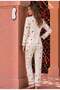 Soft-Textured Cotton Pajama Set with Moon and Star Pattern, Piped Waistband, and Buttons (Includes Free Sunglasses) - 5