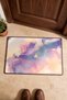 Lilac, Peach, and Pastel Marble Patterned Cloud Doormat, 40x60 cm, with Non-Slip Sole, Decorative - 4