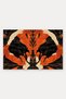 Orange and Black Symmetrical Butterfly-Patterned Doormat, 40x60 cm, with Non-Slip Sole, Decorative - 5