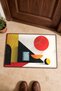 Red Sun Minimal Patterned Doormat, 40x60 cm, with Non-Slip Sole, Decorative - 4