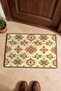 Cream Beige Vintage Medallion-Patterned Doormat, 40x60 cm, with Non-Slip Sole, Decorative - 4