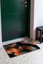 Black and Orange Grunge Geometric Patterned Doormat, 40x60 cm, with Non-Slip Sole, Decorative - 3