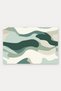 Green Camouflage Print Wave-Patterned Doormat, 40x60 cm, with Non-Slip Sole, Decorative - 5