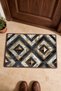 Brown-Gray Geometric Patterned Doormat, 40x60 cm, Non-Slip Sole, Decorative - 4