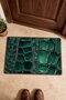 Dark Emerald Lake Crocodile-Patterned Doormat, 40x60 cm, with Non-Slip Sole, Decorative - 4