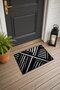 Black and White Striped Pattern 031 Doormat, 40x60 cm, Non-Slip Sole, Decorative