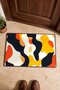 Orange, Yellow, and Navy Blue Camouflage Print Doormat, 40x60 cm, with Non-Slip Sole, Decorative - 4