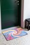 Pastel Rainbow Liquid Spiral-Patterned Doormat, 40x60 cm, with Non-Slip Sole, Decorative - 3